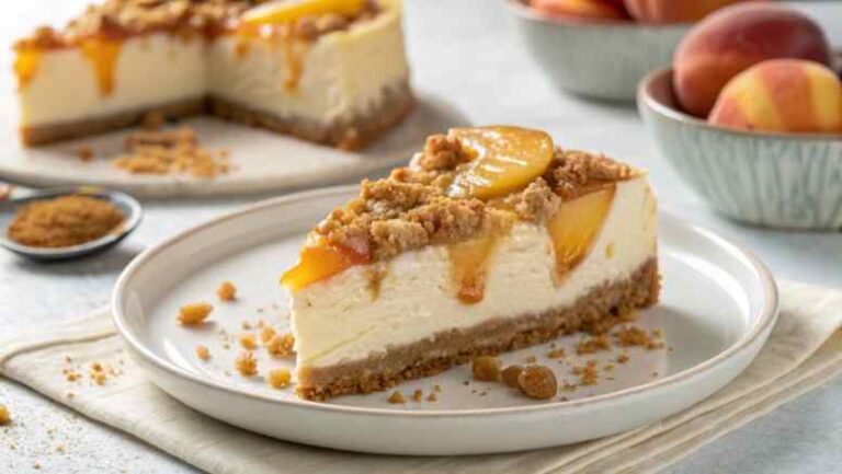Best Peach Cobbler Cheesecake